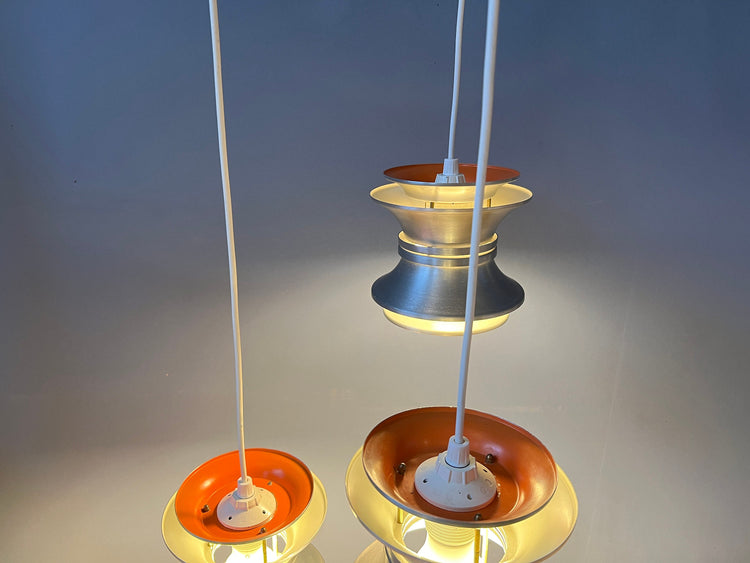 Space Age Lakro Cascade Pendant Light | Midcentury Modern Lamp | Carl Thore Trava | Vintage Orange 70s
