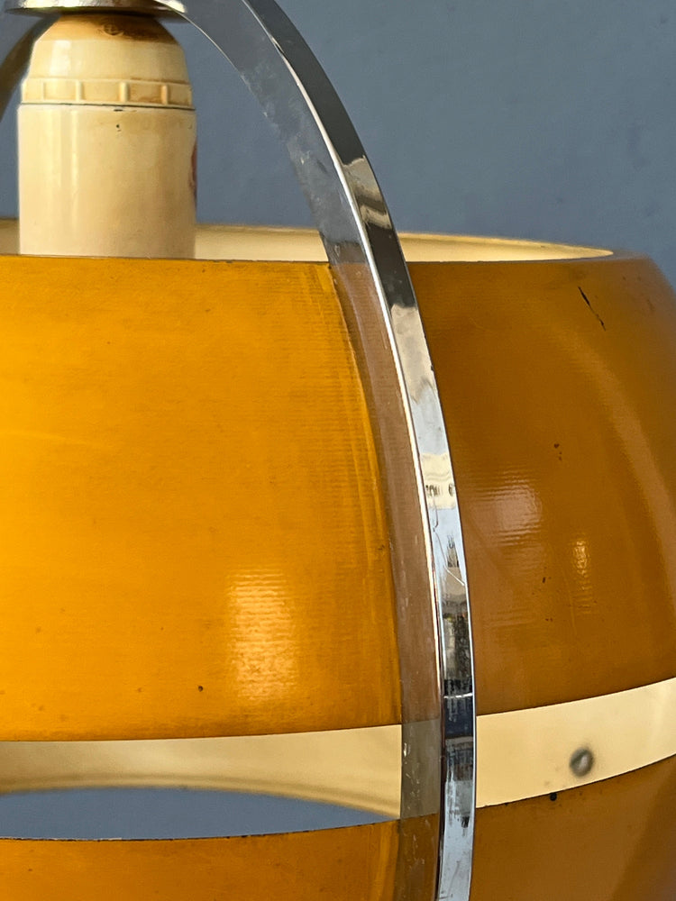Mid Century Space Age Pendant Light in Yellow by Anvia | Vintage Ceiling Lamp | 70s Retro Lighting