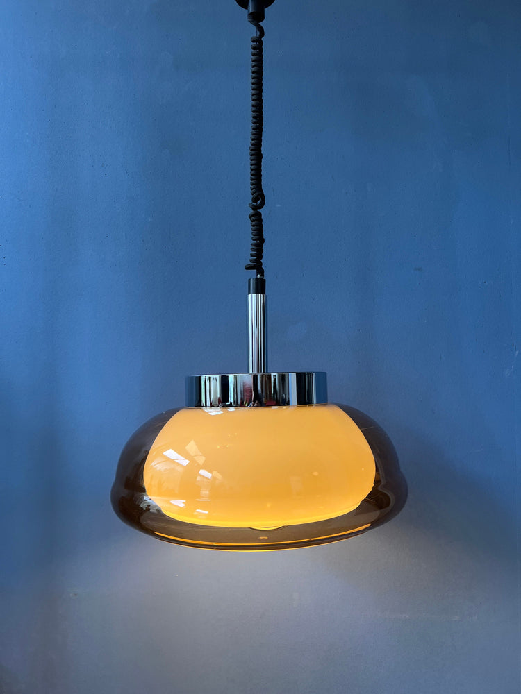 Mid Century Pendant Lamp by Herda / Vintage Space Age Ceiling Light