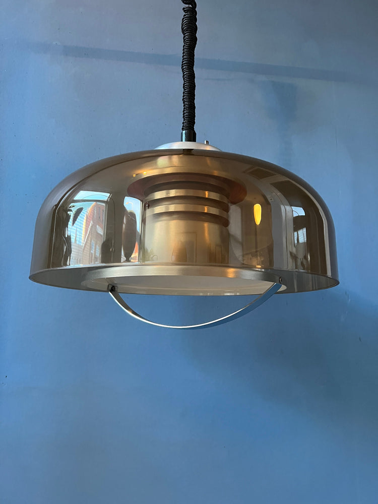 Mid Century Orange Herda Space Age Pendant Light