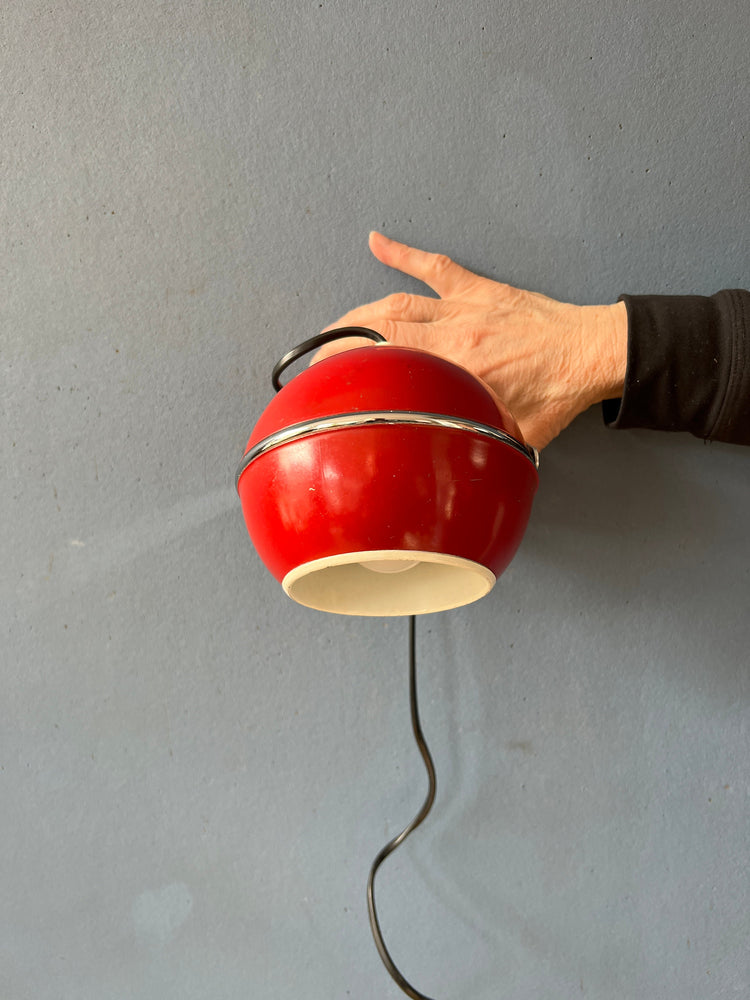 Red Mid Century Space Age Eyeball Wall Lamp