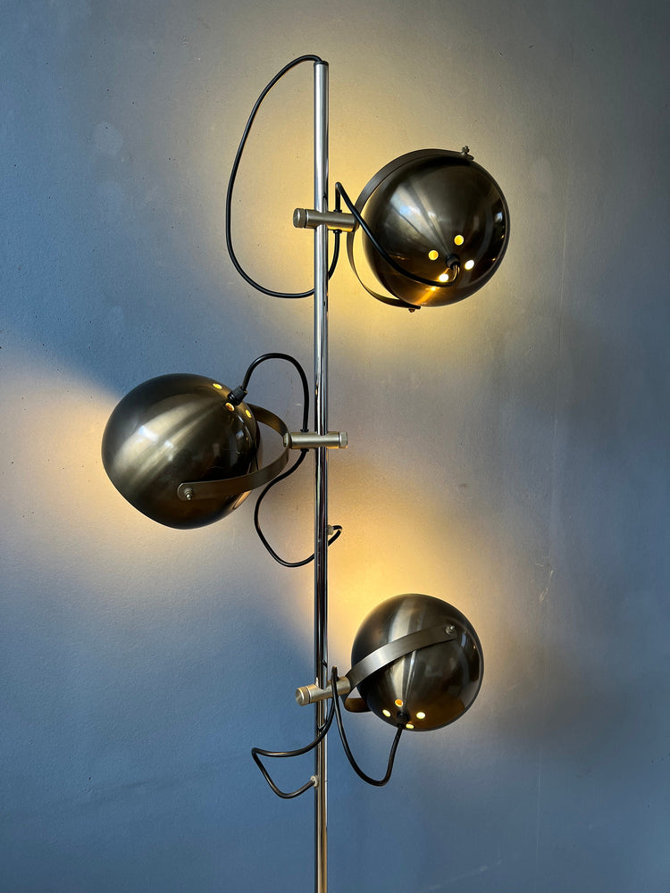 Vintage Herda Eyeball Floor Lamp | Space Age Standing Light | Mid Century Modern Lighting
