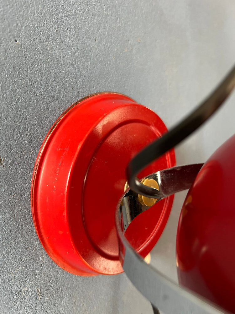 Red Mid Century Space Age Eyeball Wall Lamp