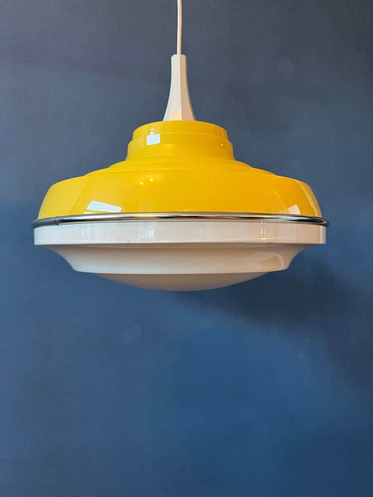 Vintage Yellow Space Age Pendant Lamp by Massive Belgium