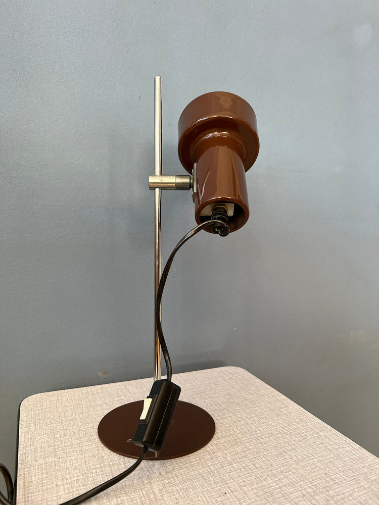 Vintage Brown Adjustable Space Age Desk Lamp