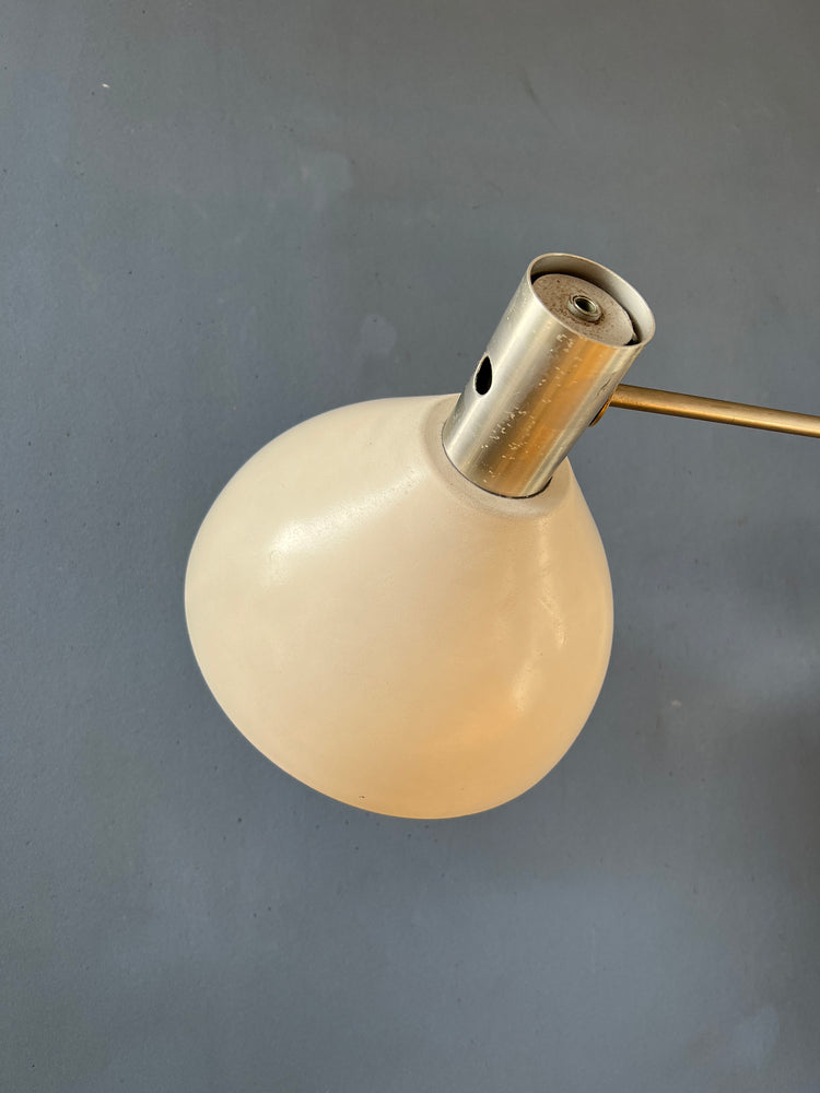 Dijkstra Swing Arm Mid Century Wall Lamp with Beige Shade