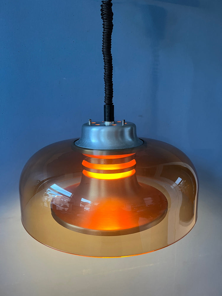 Mid Century Orange Herda Space Age Pendant Light