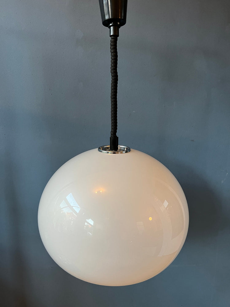 Vintage White Guzzini Jolly Pendant Light / Space Age Lamp / Mid Century Modern Lighting