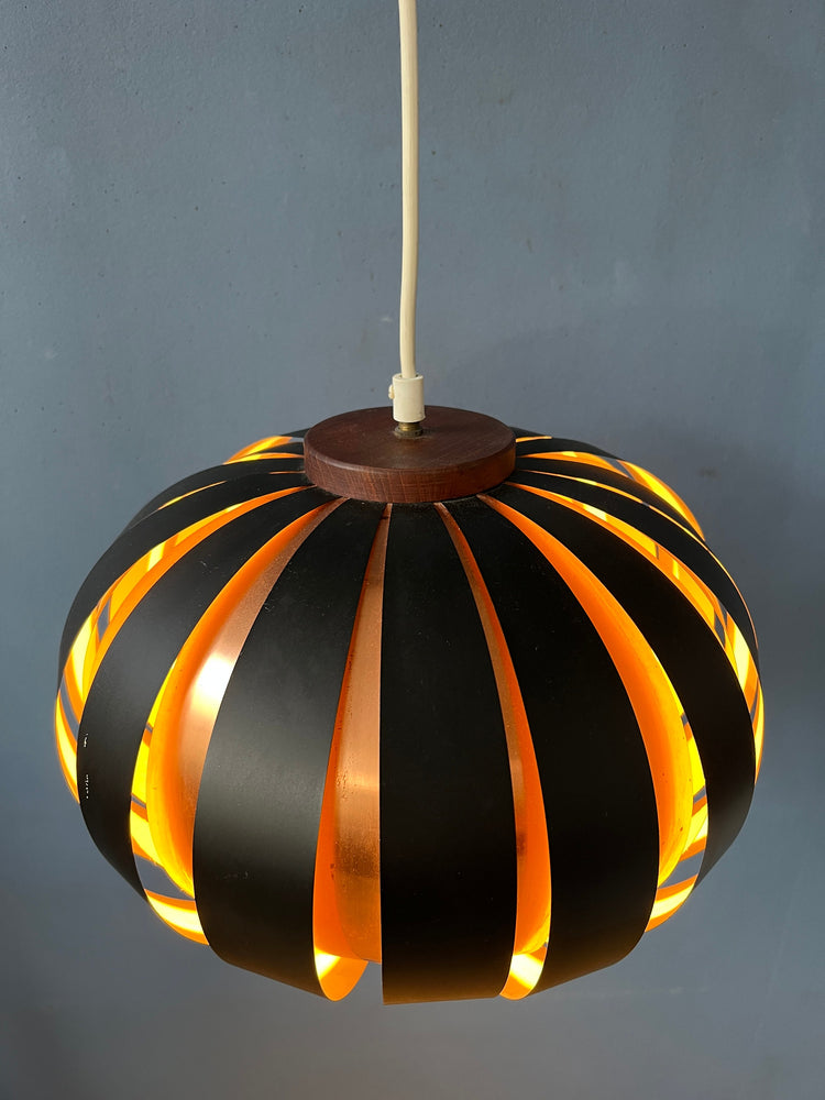 Mid Century Werner Schou Style Light Fixture / Space Age 'Moon' Pendant Lamp