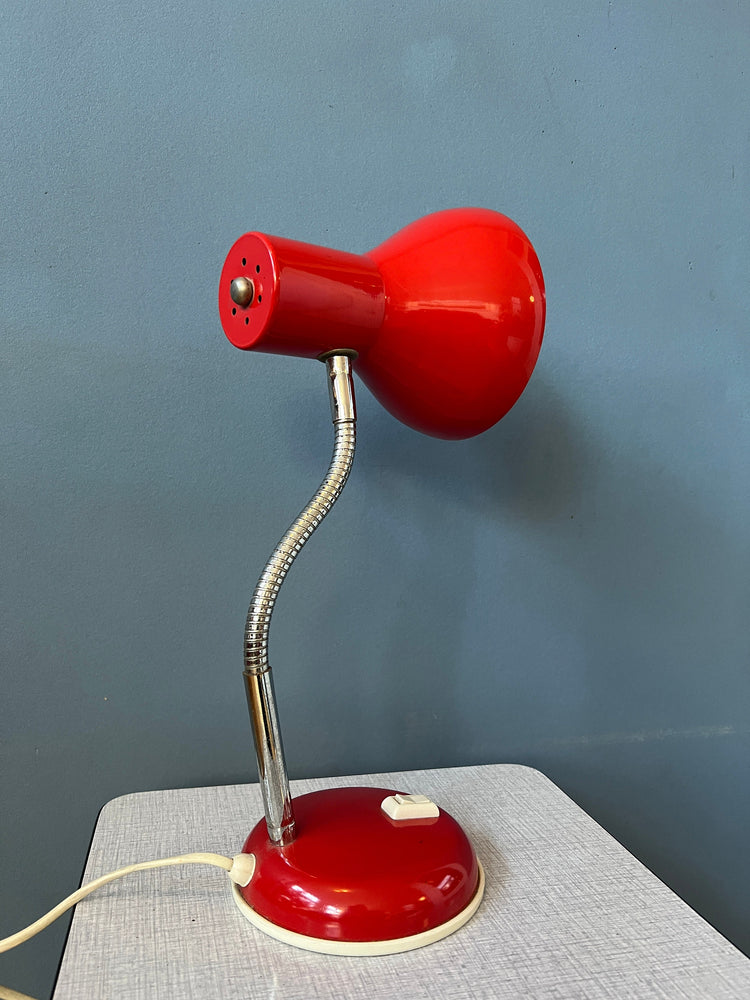 Vintage Flexible Red Spage Age Table Lamp