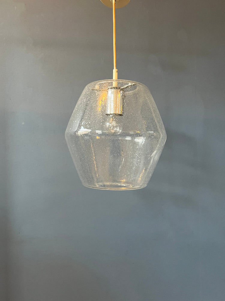 Midcentury RAAK Pendant / Kristall B1217 / Glass Lamp / Murano / Opaline Christal Light