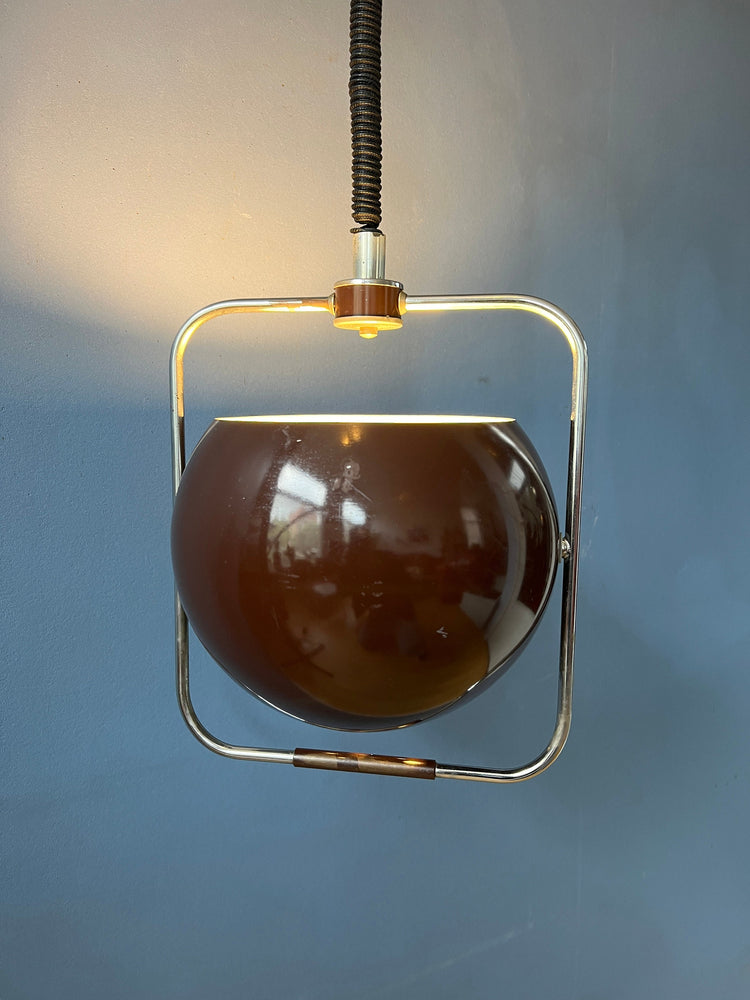 Vintage GEPO Pendant Lamp in Brown Colour | Space Age Light Fixture | Mid Century Modern Ceiling Lamp