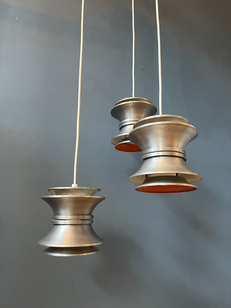Space Age Lakro Cascade Pendant Light | Midcentury Modern Lamp | Carl Thore Trava | Vintage Orange 70s