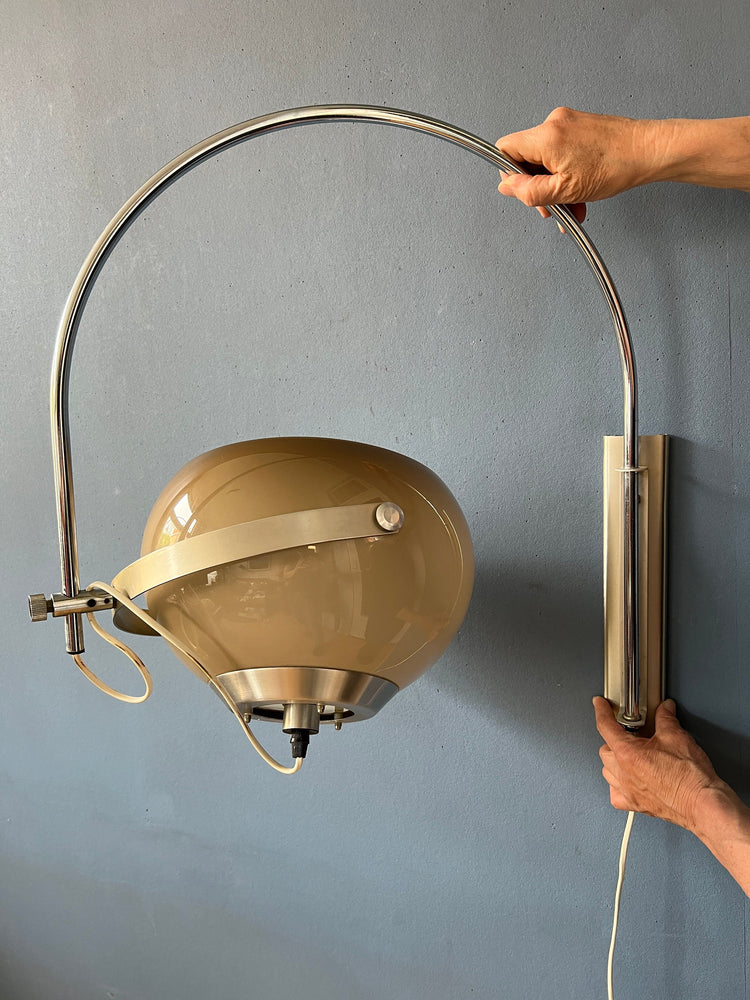 Mushroom Arc Wall Lamp by Dijkstra | Space Age Lamp | Mid Century Vintage Sconce