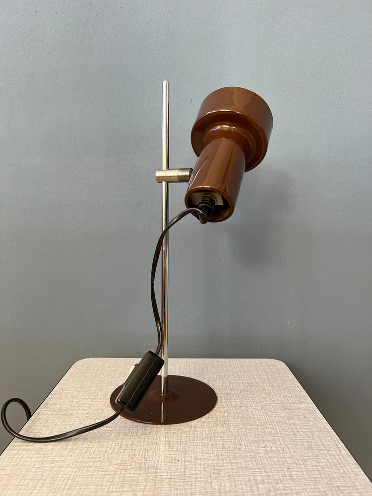 Vintage Brown Adjustable Space Age Desk Lamp
