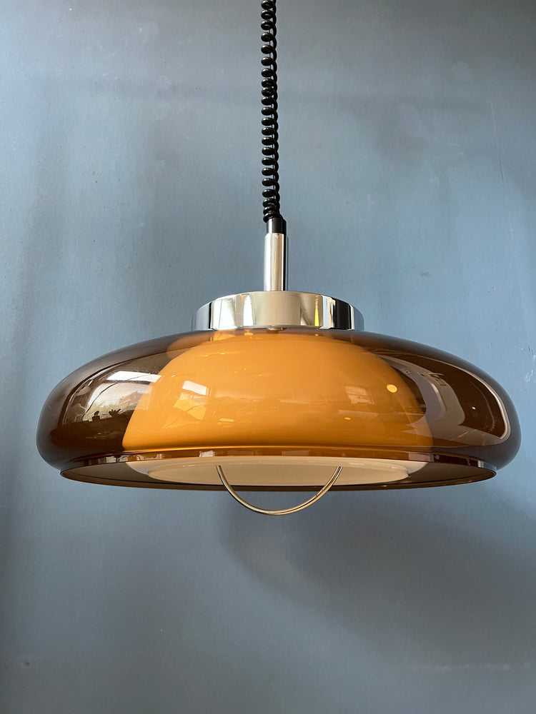 Vintage Herda Space Age Pendant / Mid Century Lighting / Guzzini Style Retro Lamp
