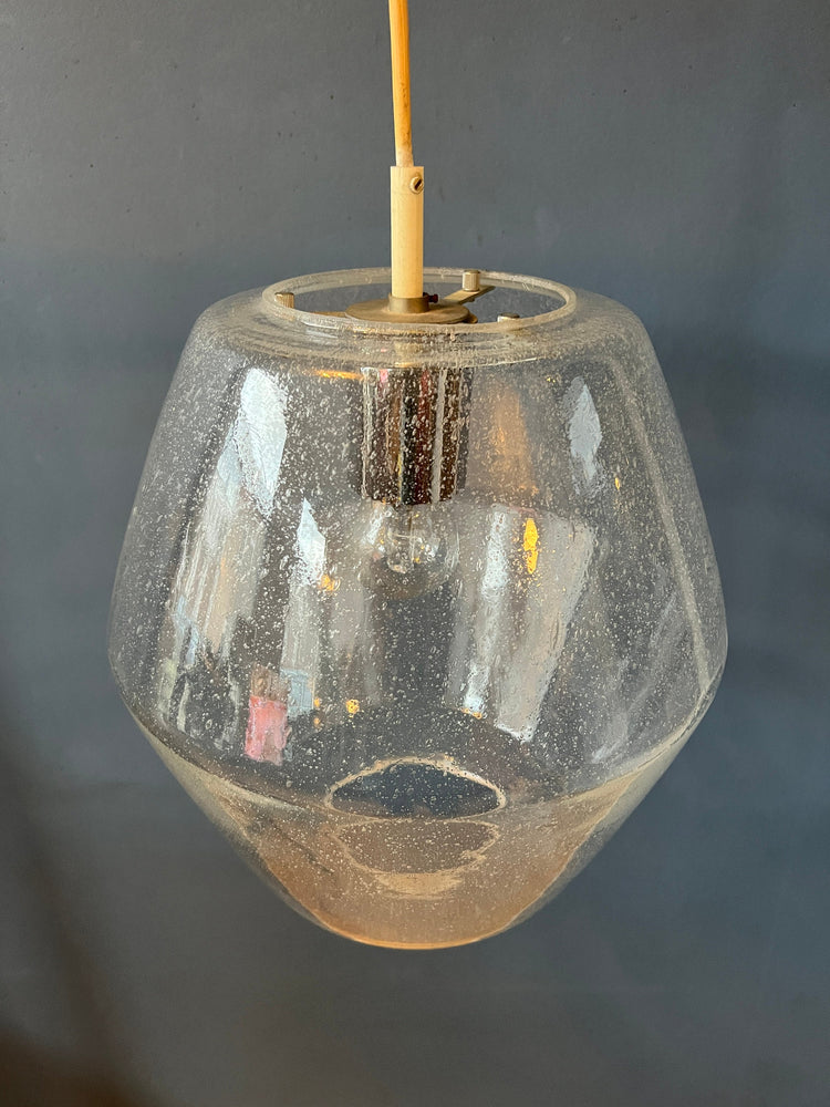 Midcentury RAAK Pendant / Kristall B1217 / Glass Lamp / Murano / Opaline Christal Light