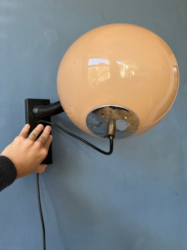Vintage Koch and Lowy OMI Mushroom Wall Light | Space Age Sconce | Mid Century Modern 70s Lamp