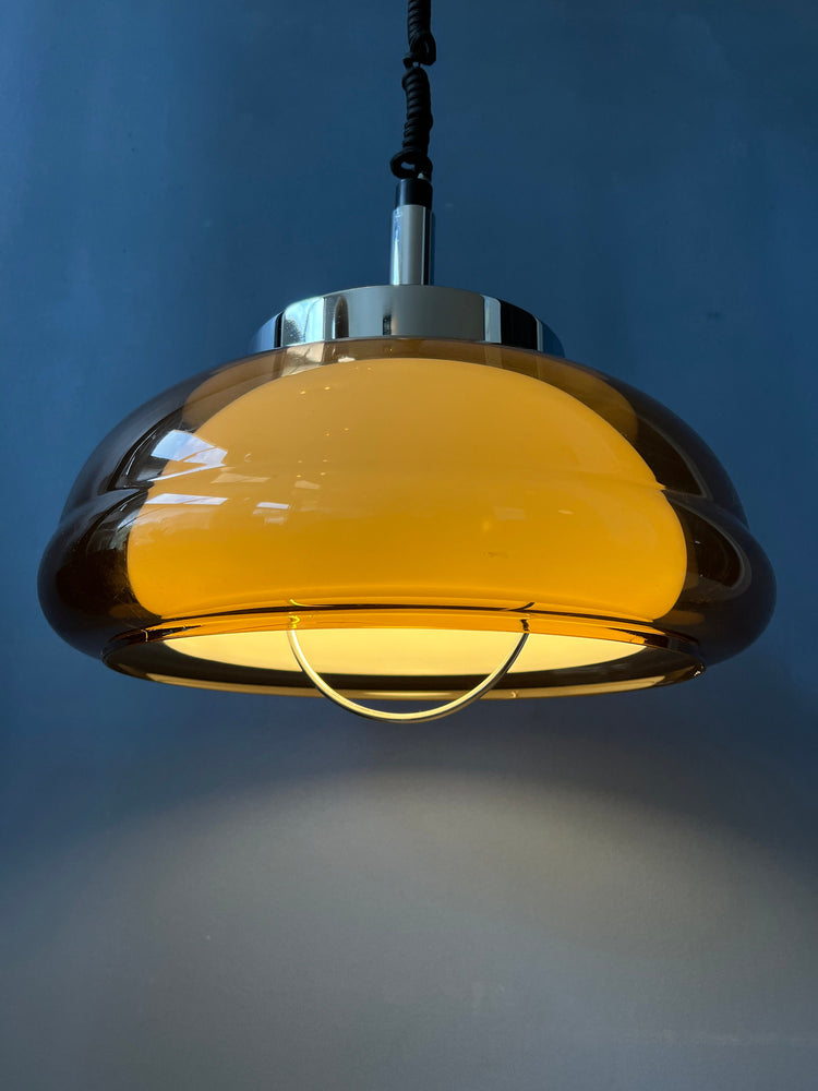 Mid Century Pendant Lamp by Herda / Vintage Space Age Ceiling Light
