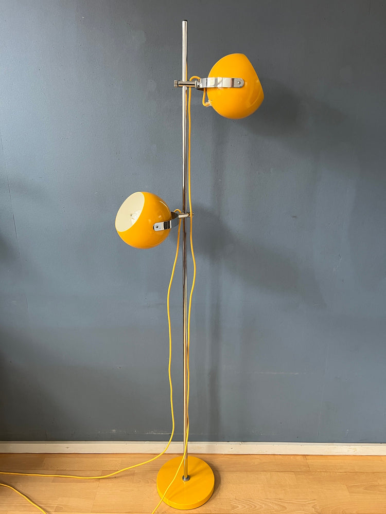 Yellow Vintage Herda Space Age Eyeball Floor Lamp