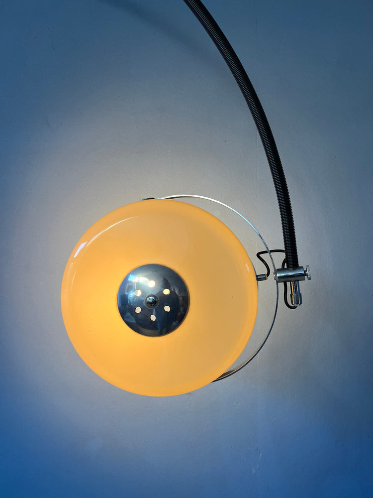 Vintage GEPO Arc Space Age Floor Lamp with Beige 'Bucket' Shade