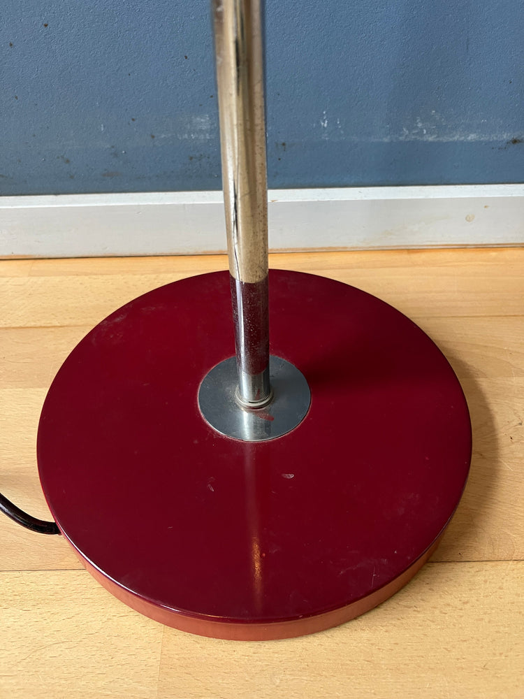 Vintage Wilko Eyeball Floor Lamp in Bordeaux Red | Space Age Lamp
