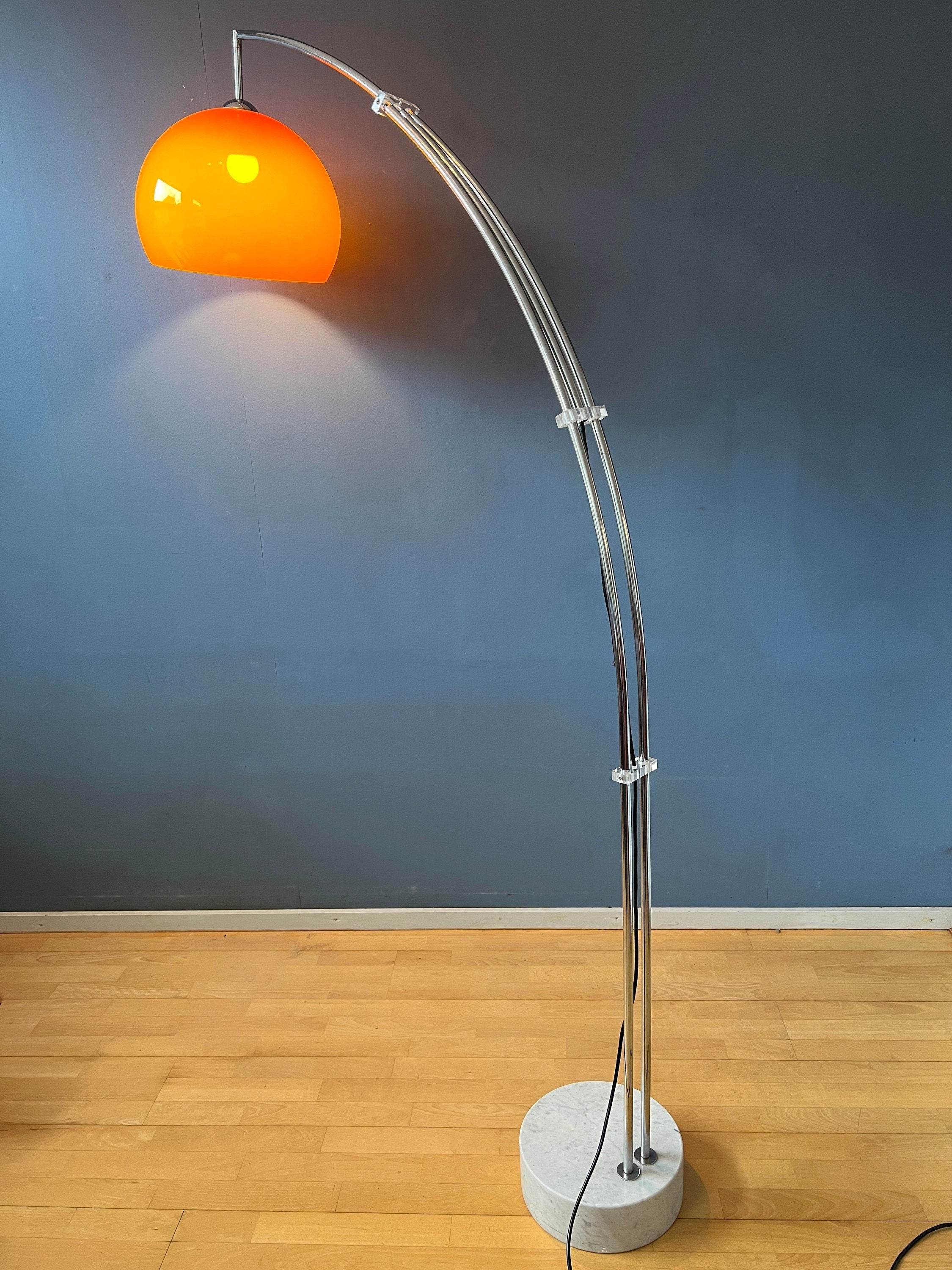 Vintage Arc Floor Lamp | Goffredo Reggiani Lamp | Orange Guzzini Style ...