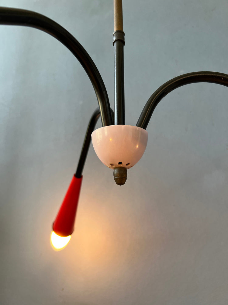 Vintage 50s Spider Chandelier Pendant Light / Retro Color Lighting