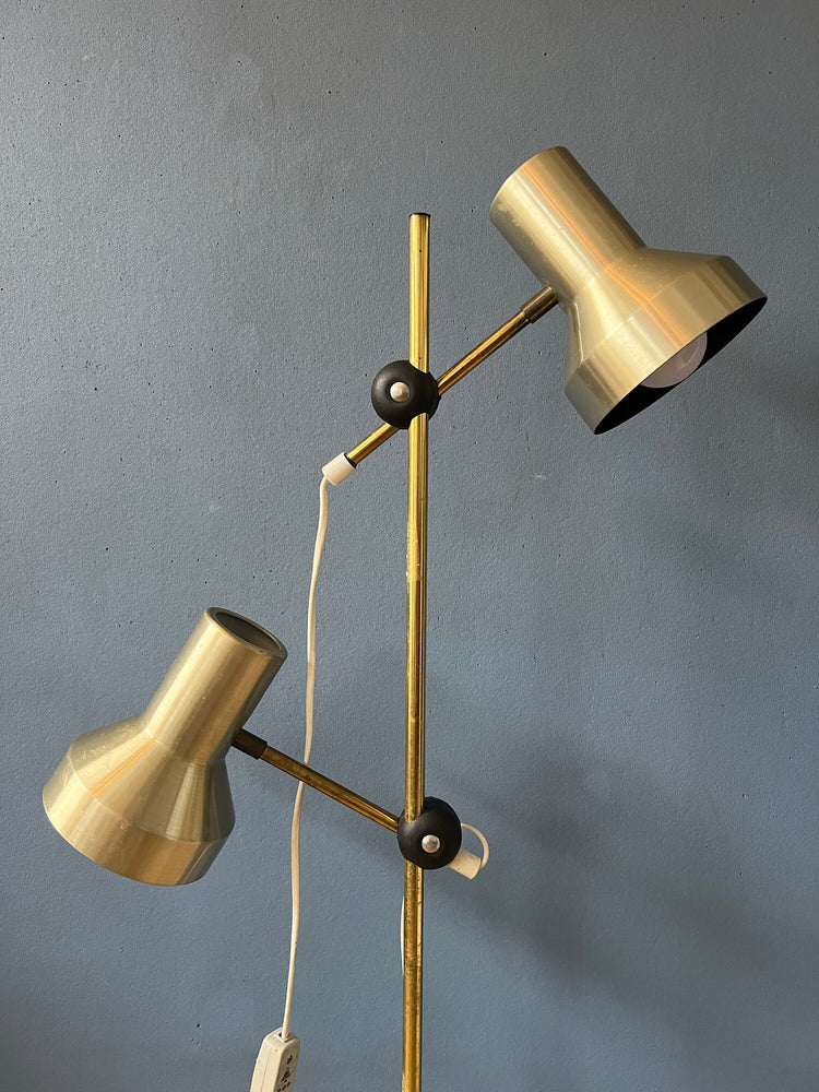 Mid Century Floor Lamp with Aluminium Spots / Space Age Standing Light