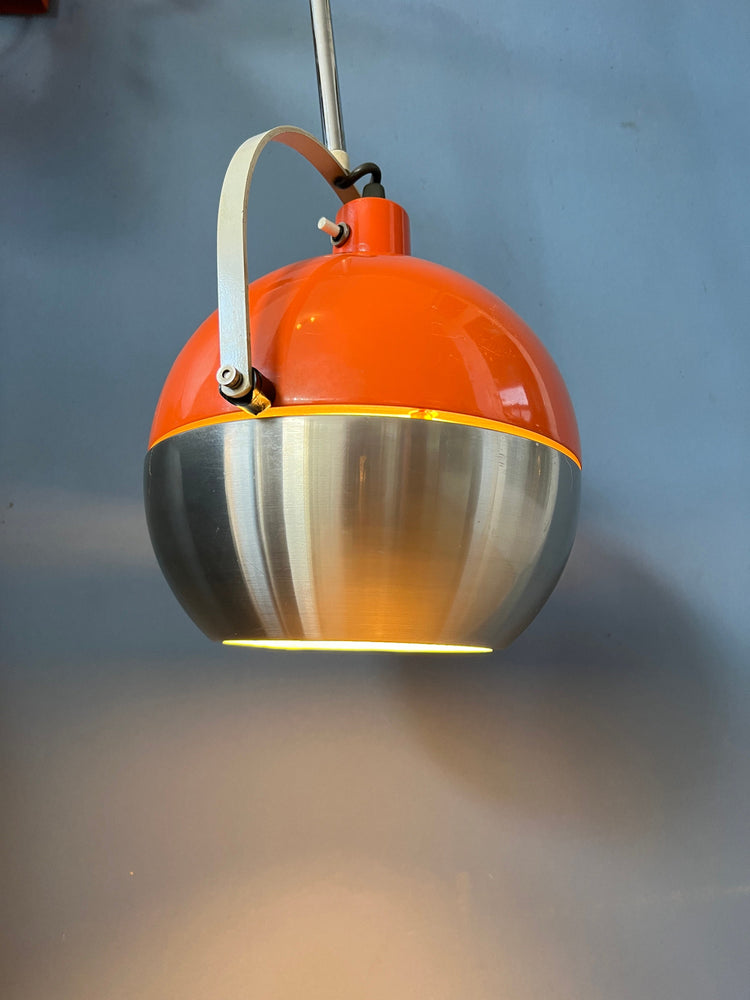 Orange Mid Century Eyeball Wall Lamp / Fishing Rod Light