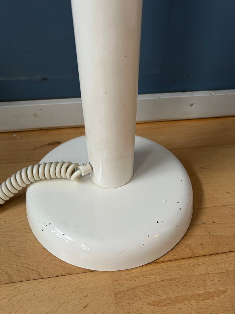 Space Age Woja Holland Floor Lamp with Glass Shade | Vintage 60s Lighting | White Retro Light