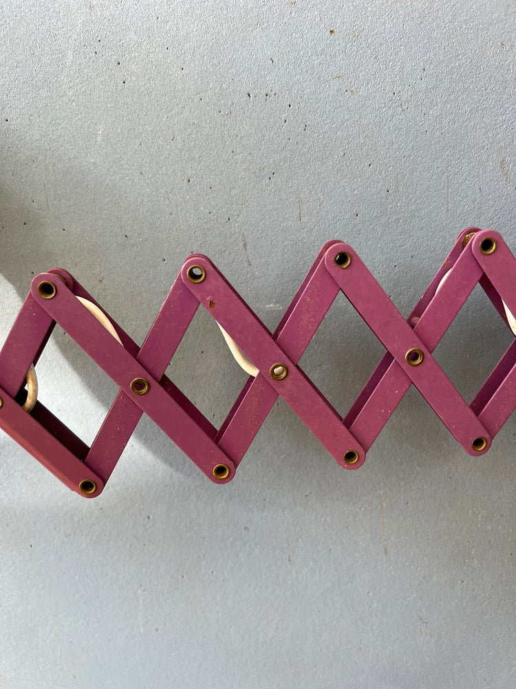 Purple Vintage Space Age Scissor Wall Lamp
