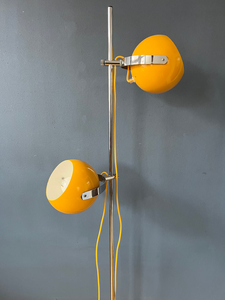 Yellow Vintage Herda Space Age Eyeball Floor Lamp