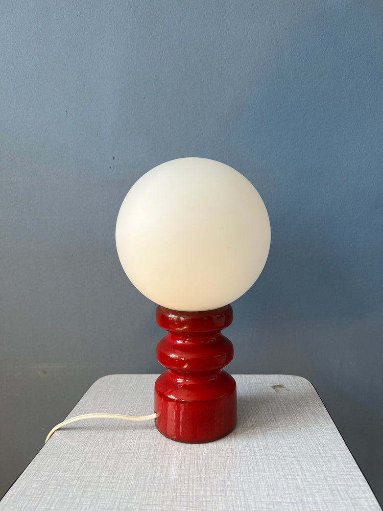 Mid Century Carlo Nason-Style Glass Lamp | Vintage Murano Lighting | 70s Space Age Light