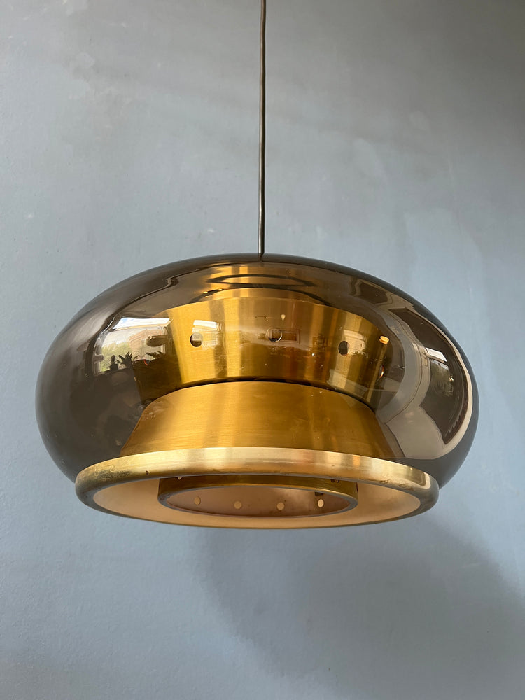 Vintage Pendant Lamp | Doria Leuchten Space Age Lamp | 70s Glass Light