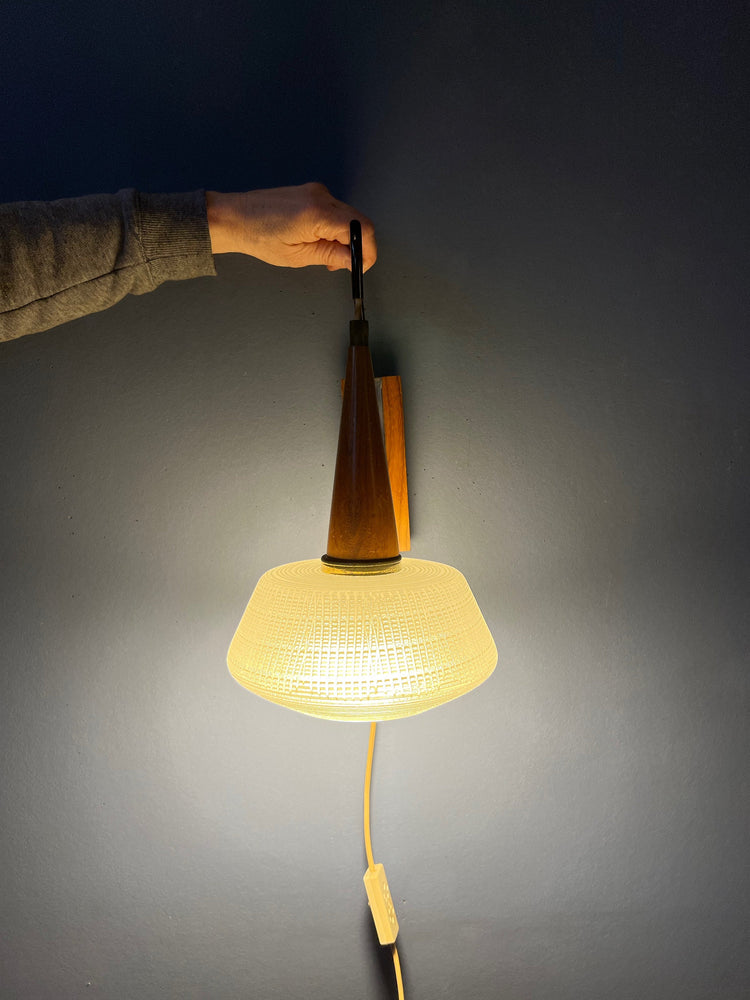 Vintage Opaline Glass Lamp | Louis Kalff | Mid Century Light | White | 70s |