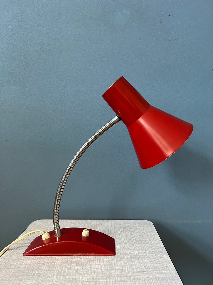 Flexible Vintage Red Space Age Table Lamp