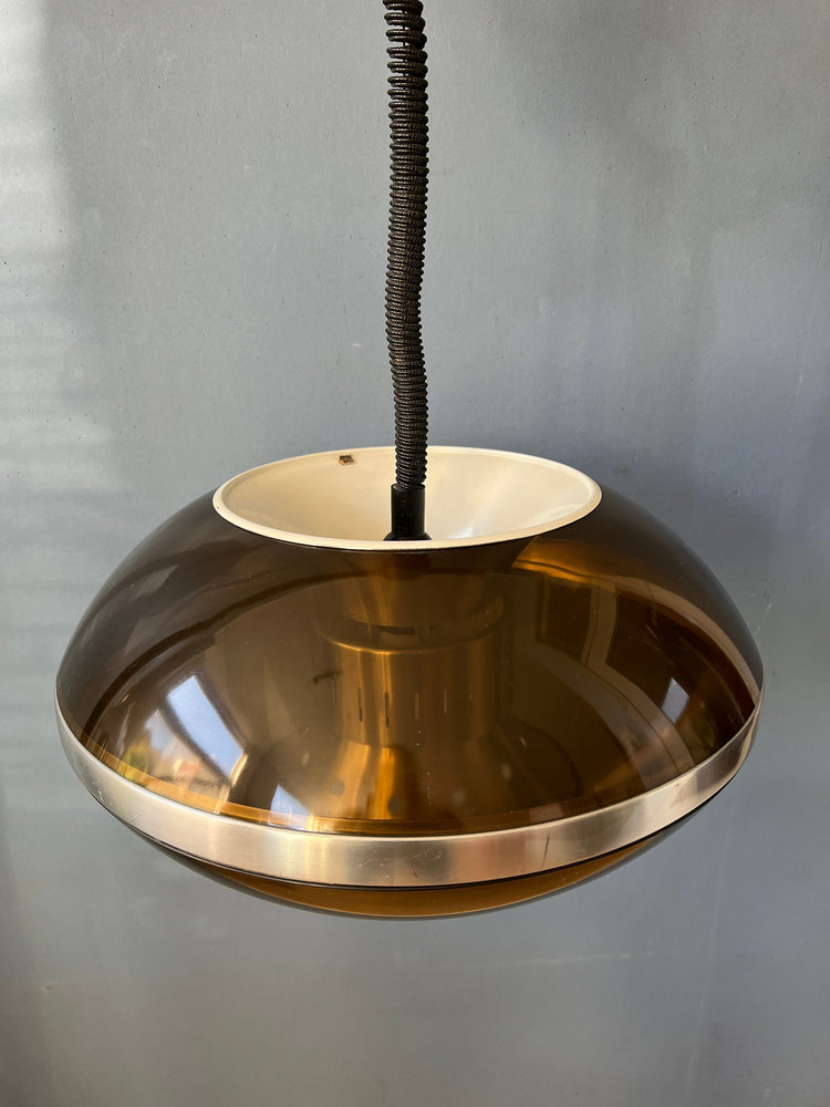 Dijkstra Space Age Pendant Light - Bronze Vintage Light Fixture - Acrylic Glass Shade