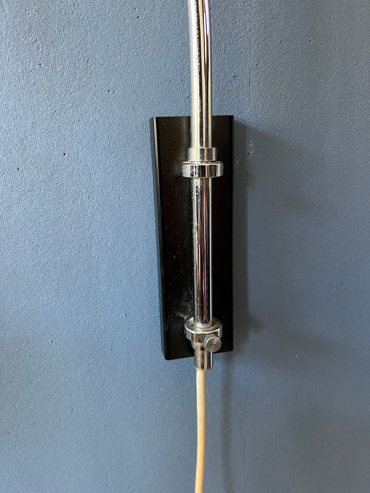 Vintage Herda Eyeball Wall Light | Space Age Chrome Lighting | 70s Arc Lamp