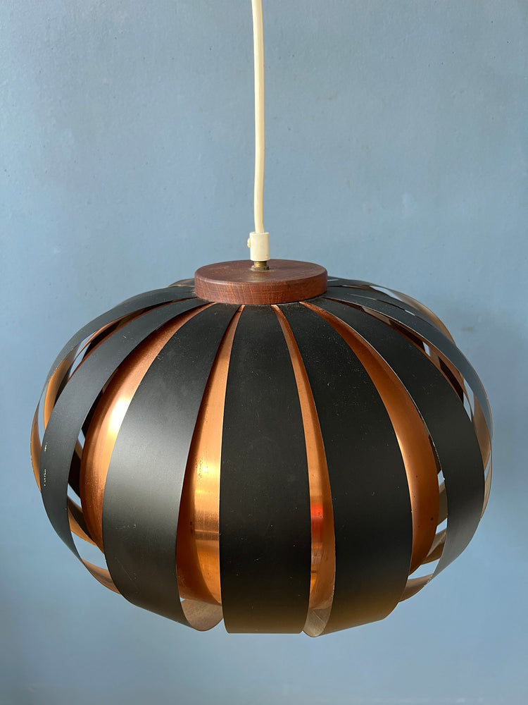 Mid Century Werner Schou Style Light Fixture / Space Age 'Moon' Pendant Lamp