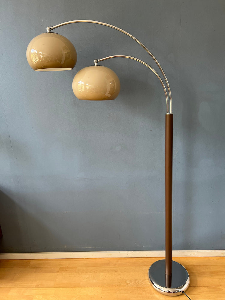 Vintage Dijkstra Double Arc Mushroom Floorlamp | Space Age Lighting | Retro 70s Standing Light
