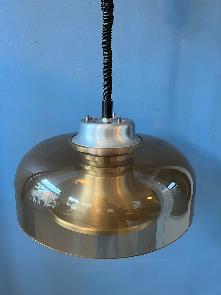 Mid Century Orange Herda Space Age Pendant Light
