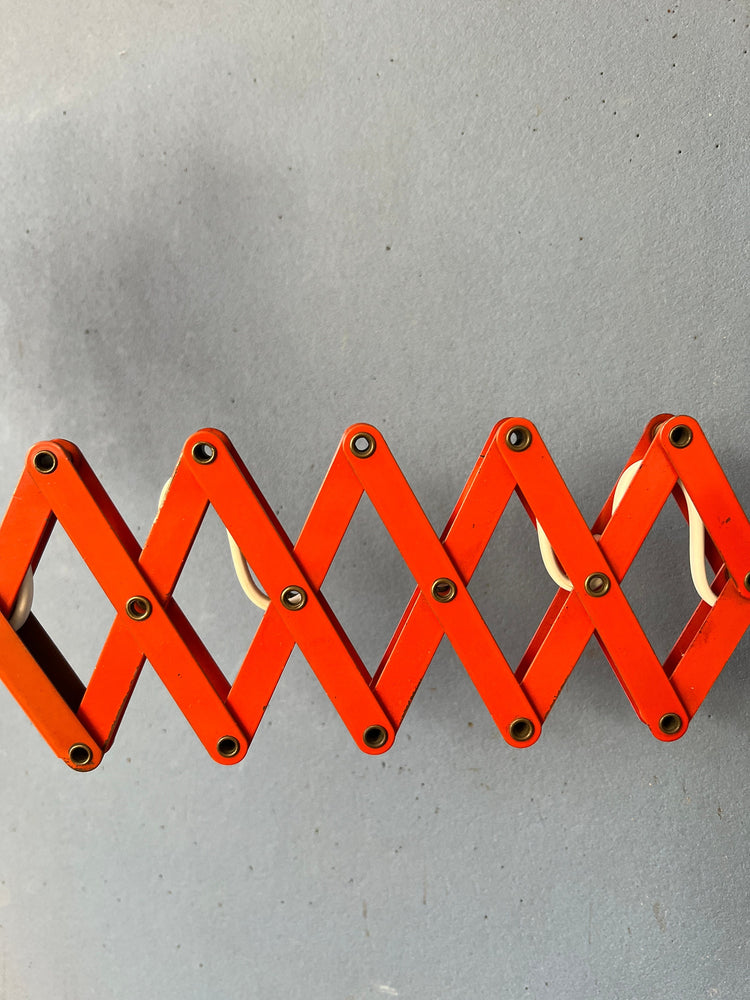 Mid Century Red Vintage Scissor Wall Lamp