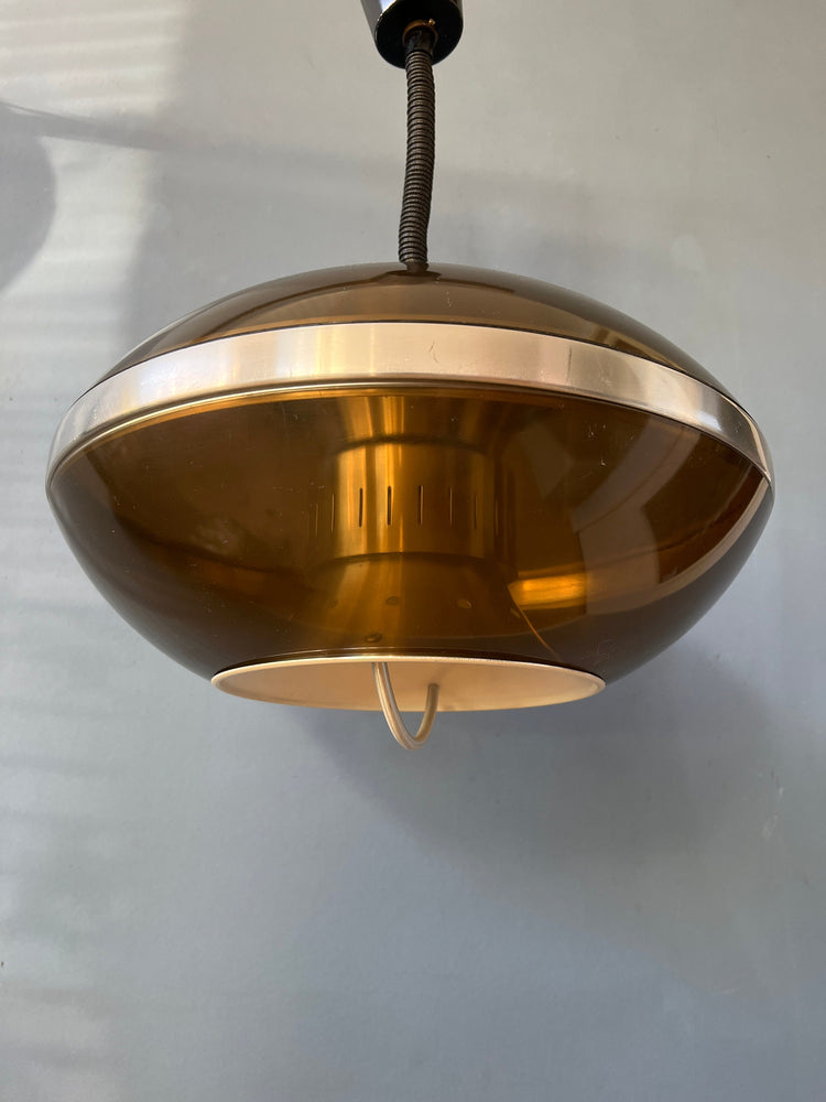 Dijkstra Space Age Pendant Light - Bronze Vintage Light Fixture - Acrylic Glass Shade