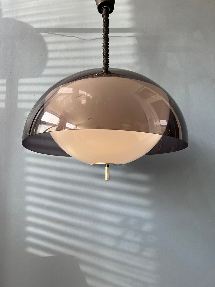 Mid Century Dijkstra Space Age Light Fixture / Purple Vintage Pendant Lamp