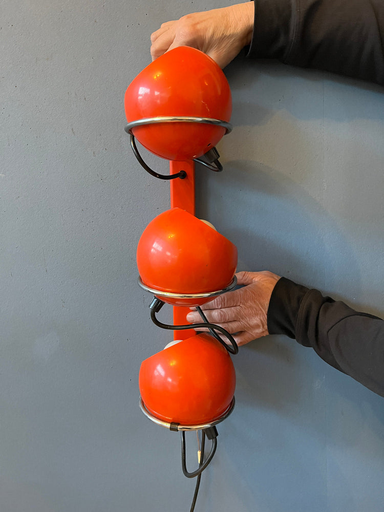 Mid Century Red GEPO Space Age Eyeball Wall Lamp