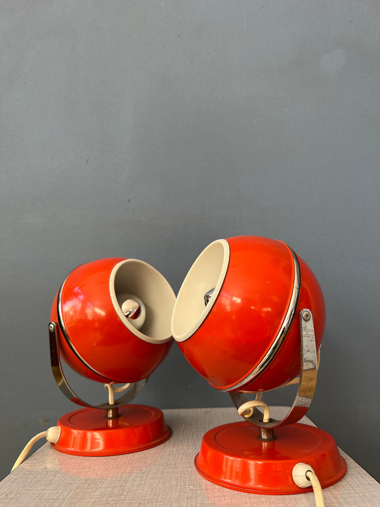 Red Space Age Eyeball Wall Lamps (or Desk Lamps)