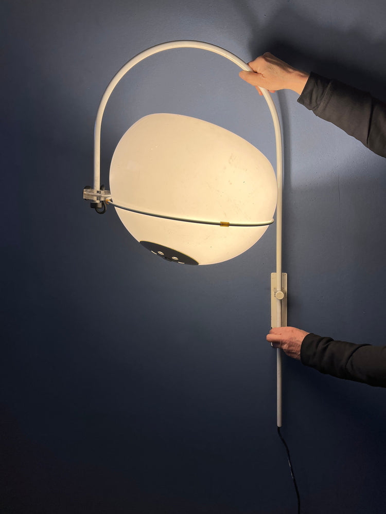 GEPO Space Age Arc Wall Light with White Mushroom Shade