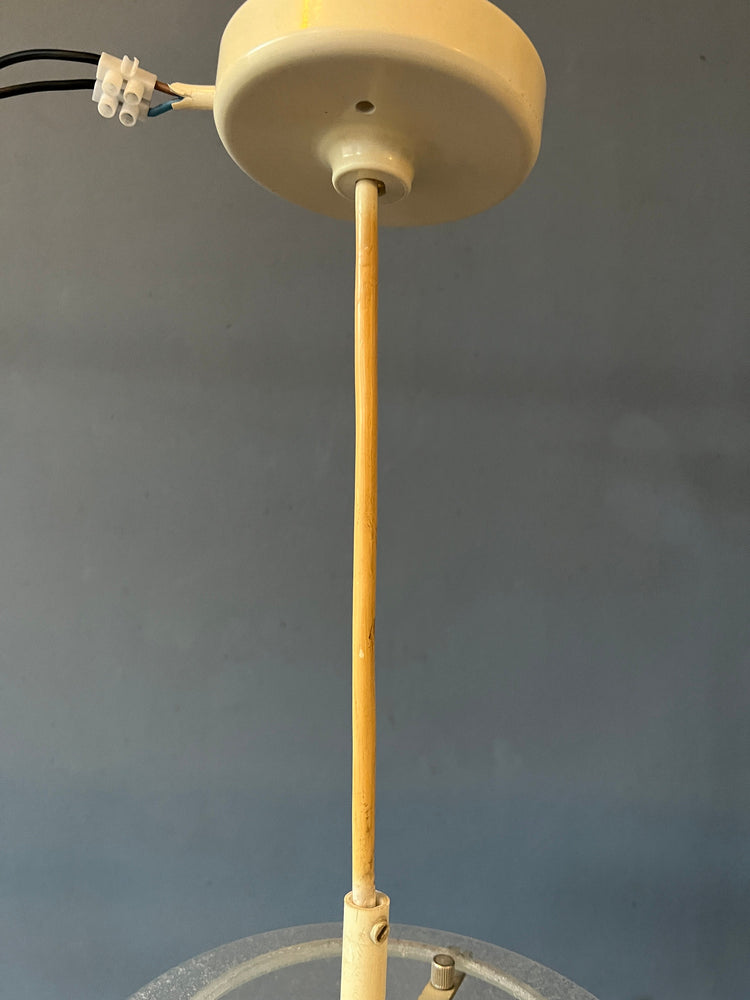 Midcentury RAAK Pendant / Kristall B1217 / Glass Lamp / Murano / Opaline Christal Light