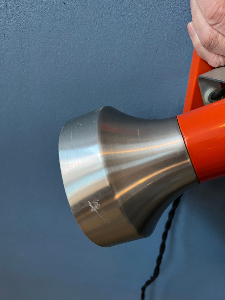 Space Age Wall Lamp | Mid Century Orange Light | Retro Lighting | Vintage 70s Design